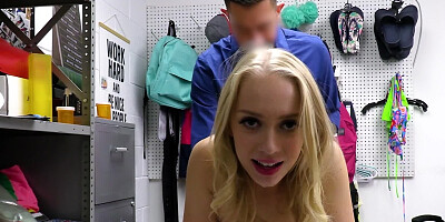 Pretty blonde is strip-searched and shagged in the office