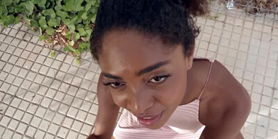 Ebony teen with magnificent ass gets good money for making it out