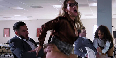 Secretaries are fucked by horny co-workers in the office