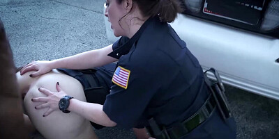 Slutty MILF cops spread legs for the suspect's black dick