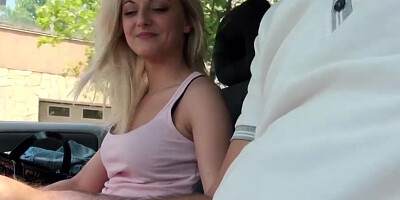 Busty blonde teen Katy Rose Hitch Hike with a stranger from being left on the streets