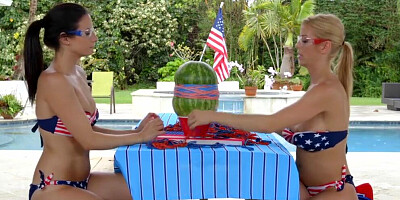 Mother and daughter celebrate the 4th of July like lesbo pros