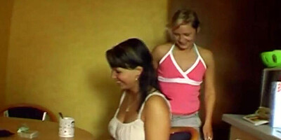 Amazing looking German ladies touching each other