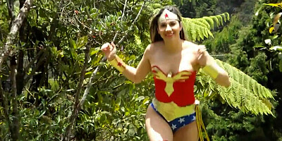 Wonder Woman is kidnapped and wrapped up in nylons by kinky guys