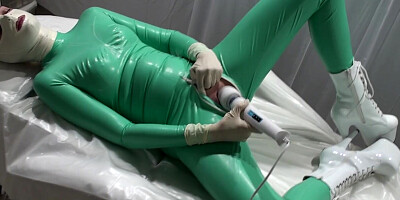 Latex Danielle relaxing in the ambulance