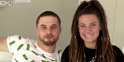 Babe with dreadlocks and her lover are being filmed while having sex