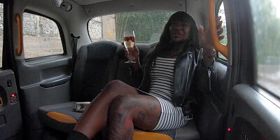 Fake Taxi Busty ebony Josy Black wearing bright red lingerie makes sexual advances on the driver