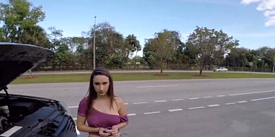 Female hitchhiker was more than willing to give a blowjob for a ride