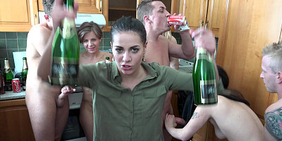 Top notch orgy with drunk Czech whores at home