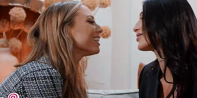 Aidra Fox and Azul Hermosa in a lesbian sex video