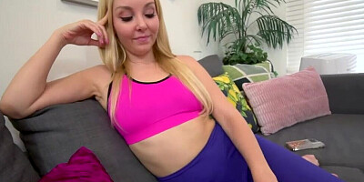 Sweet blonde babe has her pussy split in half by a BBC POV style