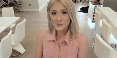 Juicy blonde Jessie Saint handles a big cock in POV-style video