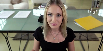 Splendid blonde Angelika Grays takes a hard cock in POV-style video