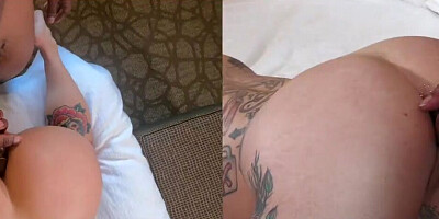 Tattooed MILF is fucked to the balls by that big-dicked stallion