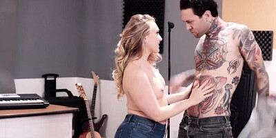 MILF gets fucked by the tattooed musician