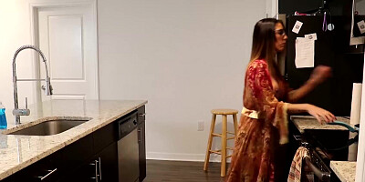 Dava Foxx goes in the kitchen to get fucked from behind