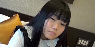 An 18-year-old black-haired Japanese beauty. Blowjob and creampie sex, uncensored 1