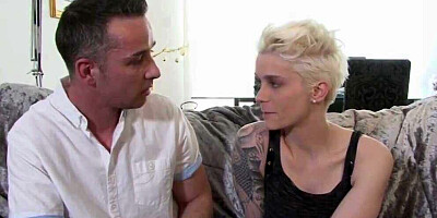 Short haired blonde Mila Milan is willing to receive that cock