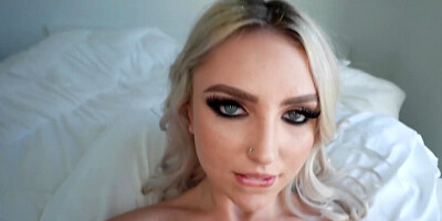 Blonde cutie Britt Blair gets a hard cock in POV-style video